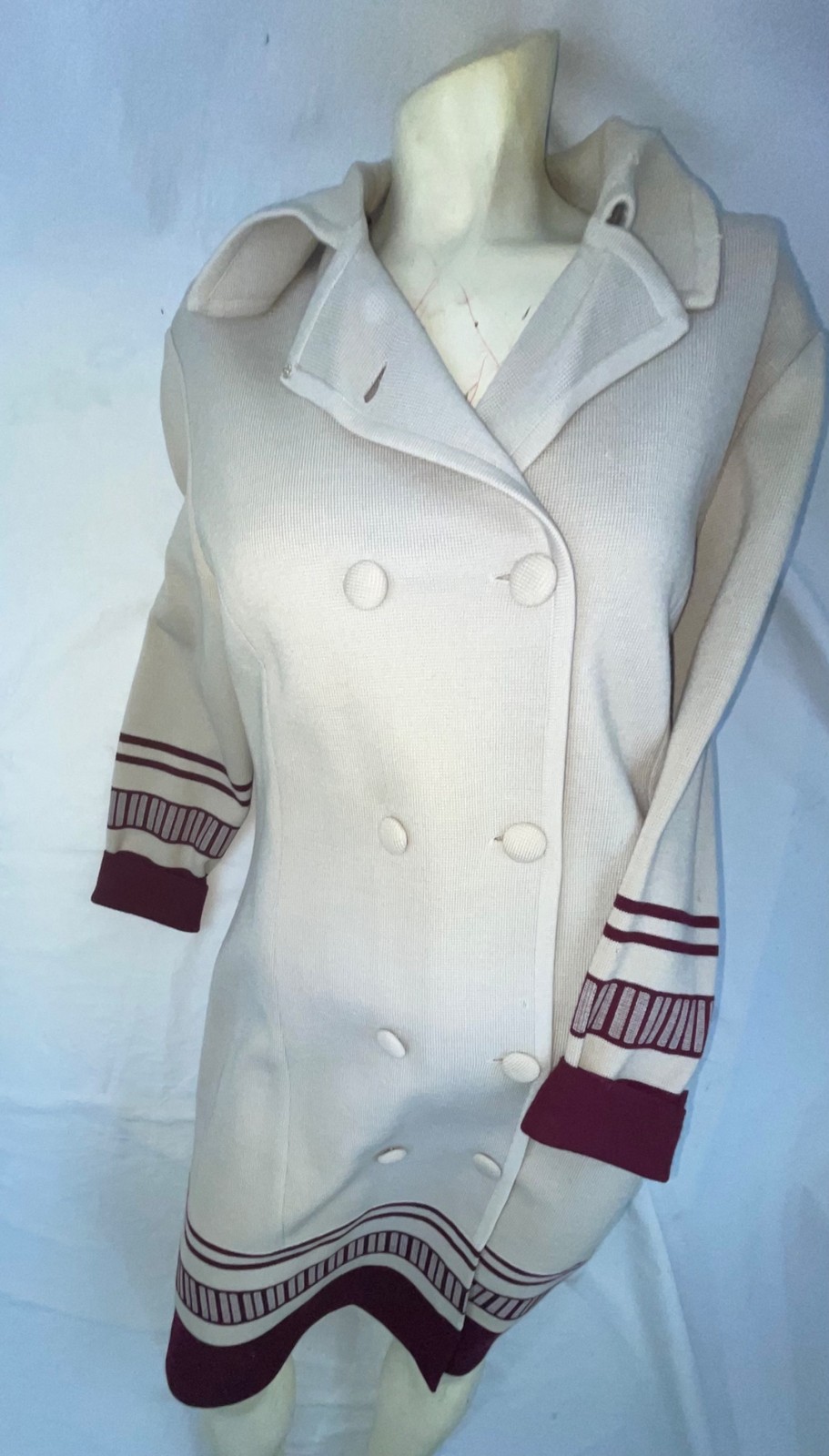 VTG 20S STYLE 60S WOMENS S ART DECO RETRO FLAPPER WOOL LONG DRESS COAT JACKET