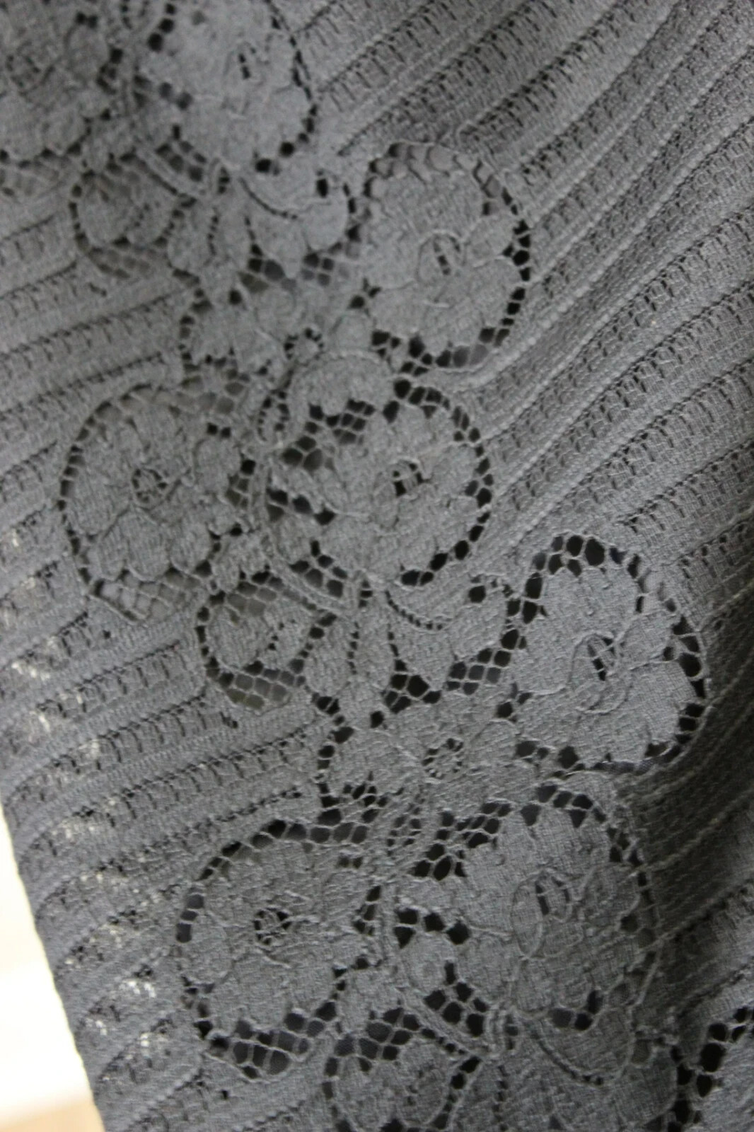 Vintage 70’s DEADSTOCK Joy Stevens California Black Lace Halter Maxi Dress