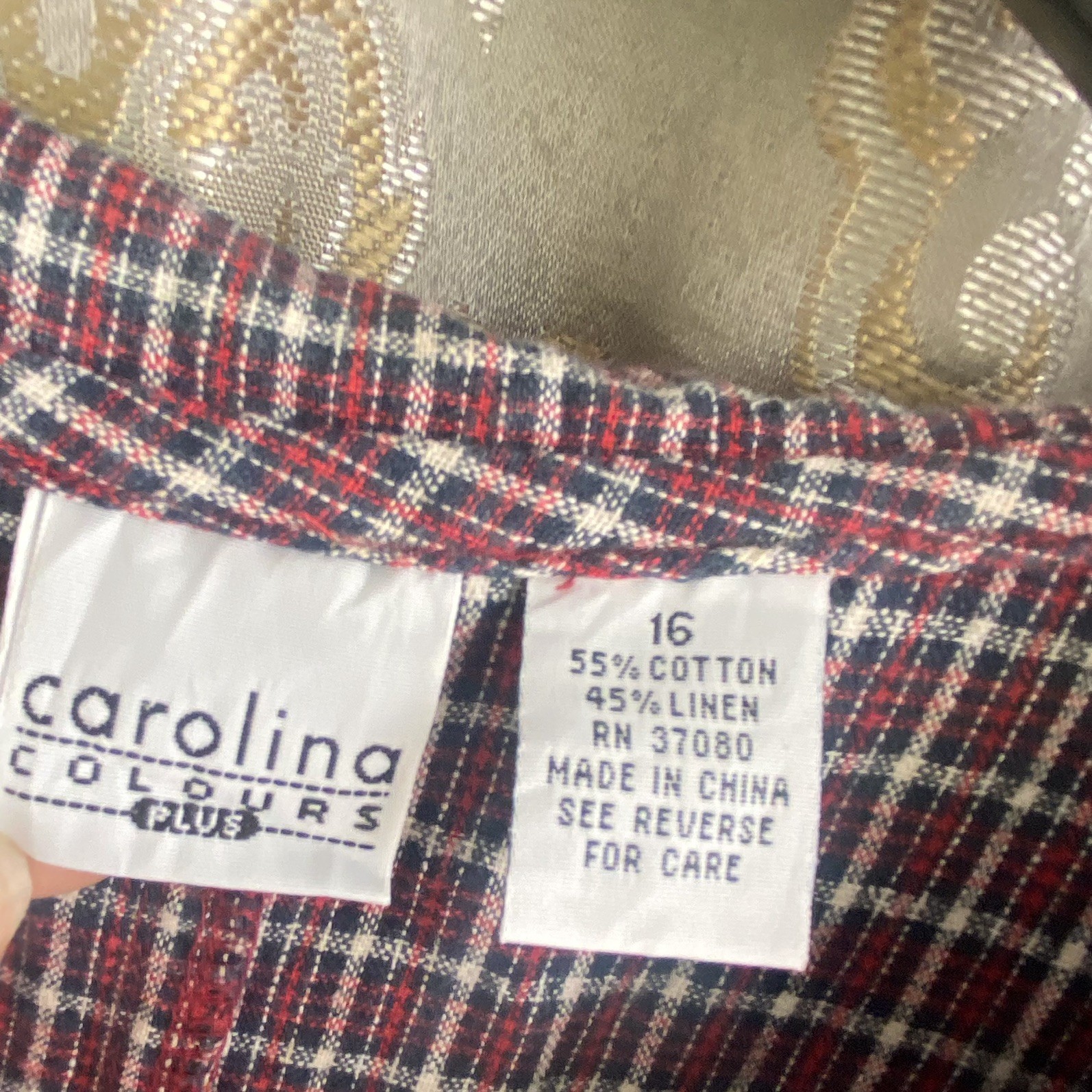 Carolina colours plaid jumper/ pinafore dress w sailor collar & buttons 16