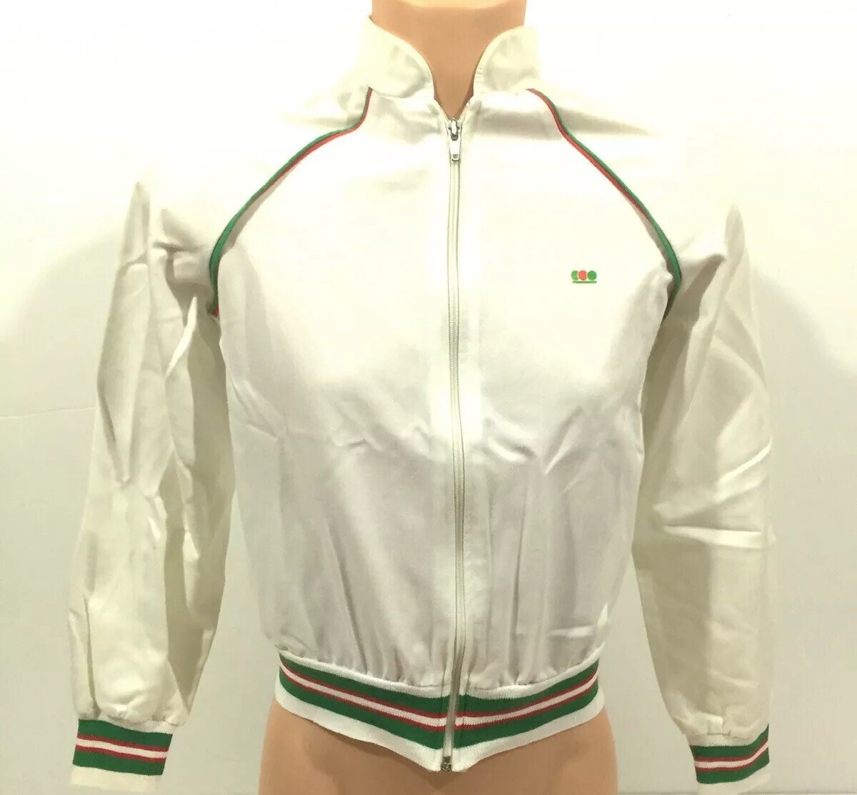 Vintage 7 UP Juniors Jacket Windbreaker Track Striped Dots Logo Feelin 7UP Sz M