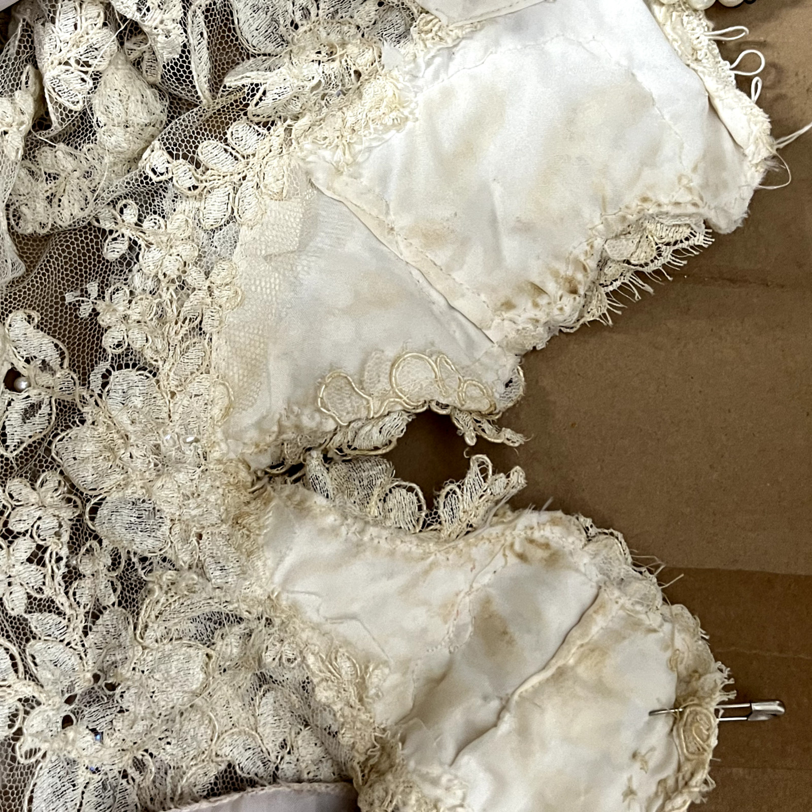 Pamela Caldwell Women Top Silk Lace Pearl Size XS S Ivory Hand made Vintage RARE
