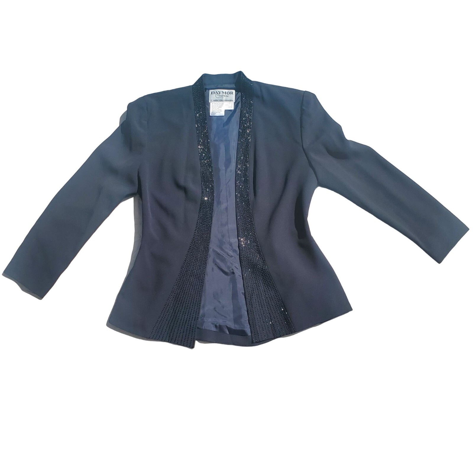 Vintage Daymor Couture by C.Mercedes Ferreira Black Scooped Column Gown + Jacket