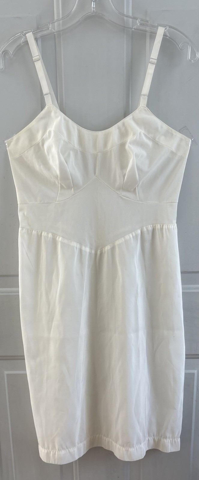 Vintage American Maid Full Slip Size 36 Ivory Adjustable Straps Back Lower Slit