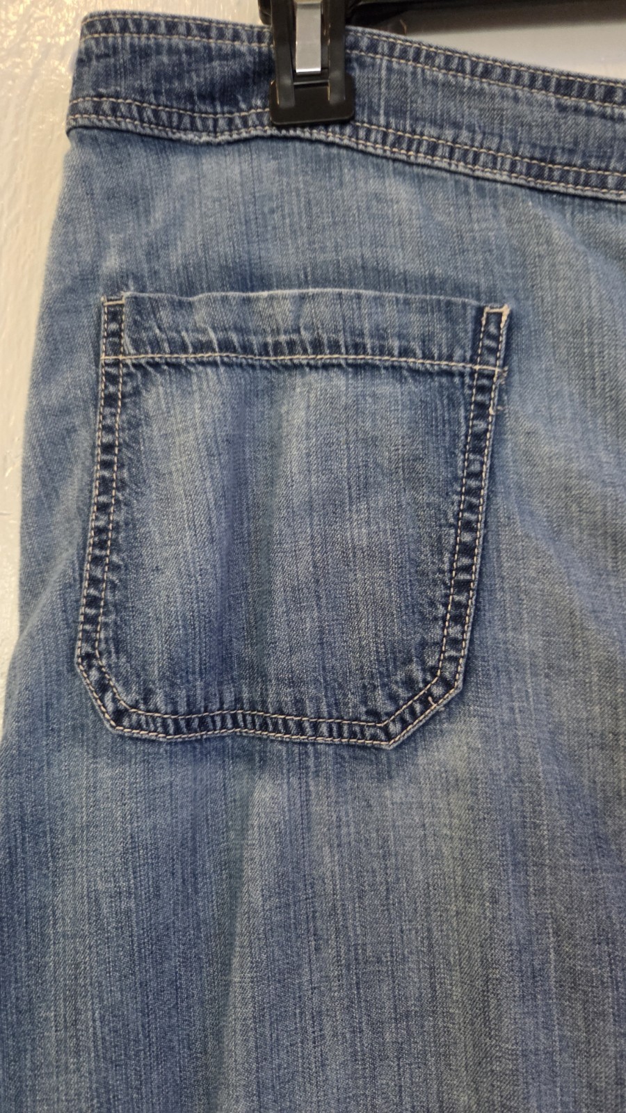 Vintage CHAPS Denim Midi Full Button Skirt 90s Y2k Size 14 Western Cowgirl