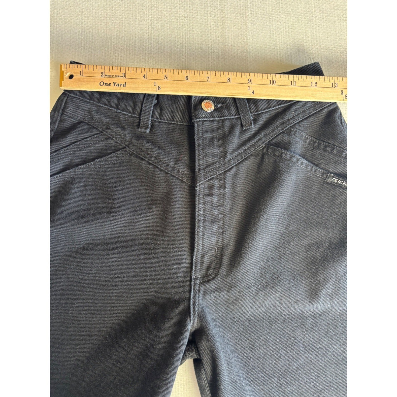 Vintage Rocky Mountain Western Jeans Black Yoke Front USA Made Womens 9/10 26×32