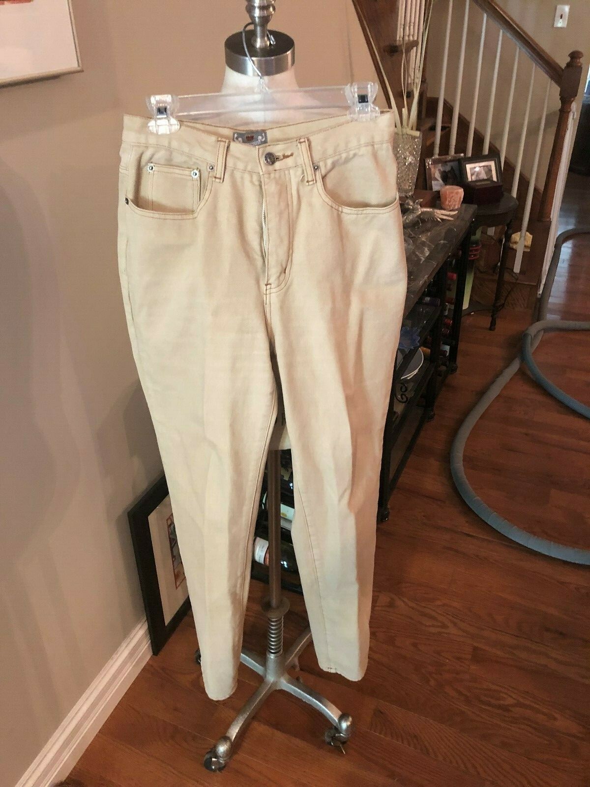 Ladies sz 7/8 high waist jeans in Beige by The Limited. FREEship!