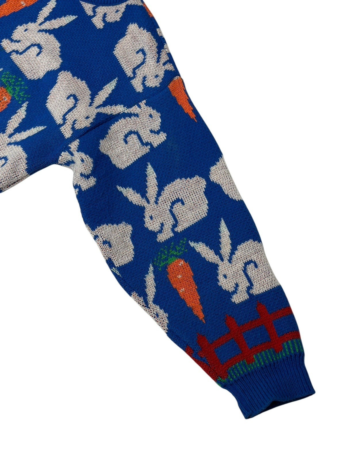 Jane Adams Bunny Carrot Knit Sweater Size M or L Acrylic Pullover Easter READ