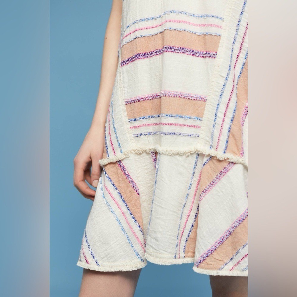 Anthropologie Holding Horses Elira Striped Dress Gauze Boho Mini Dress Size XS