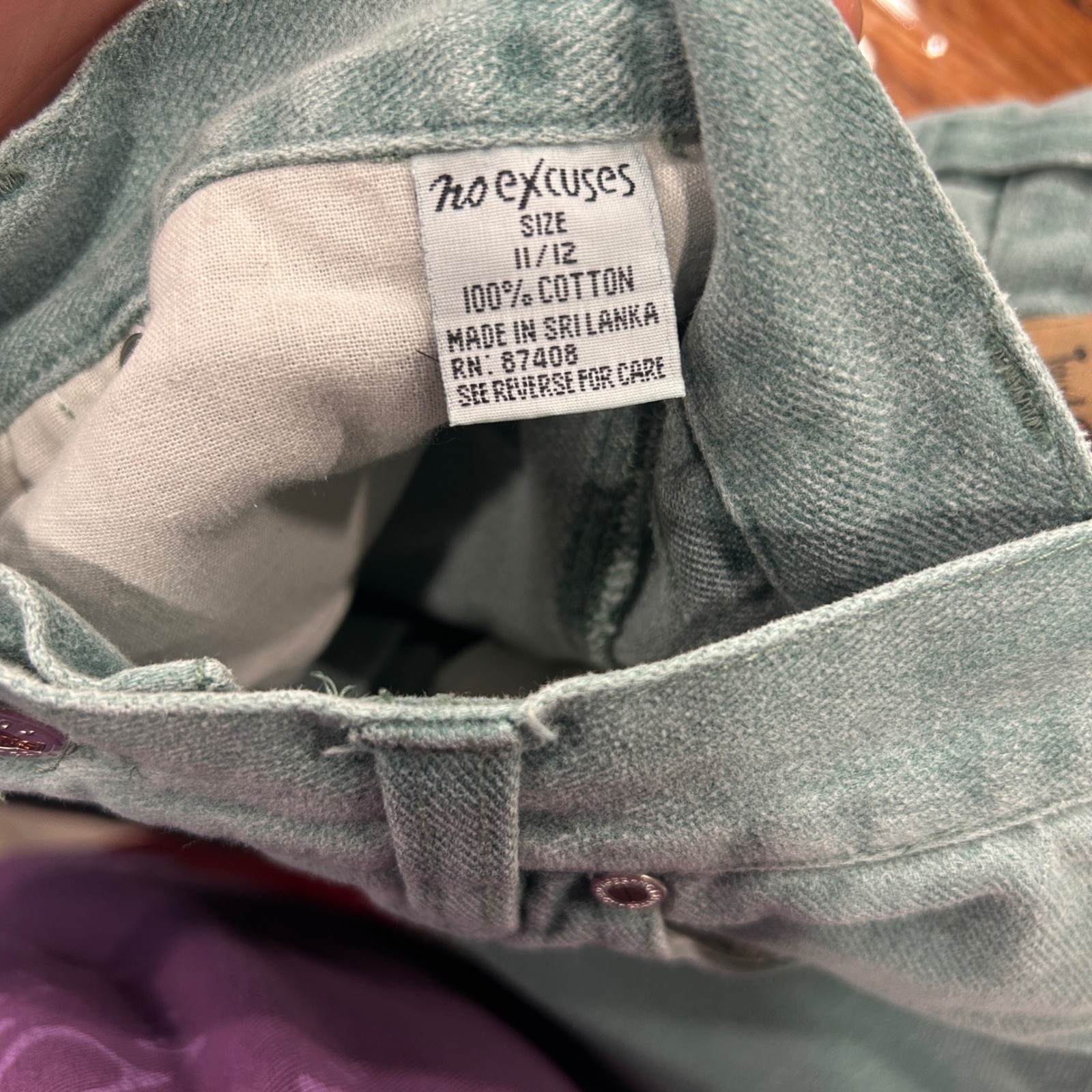 Vintage No Excuses Size 11/12 Green Mom Jeans High Waisted