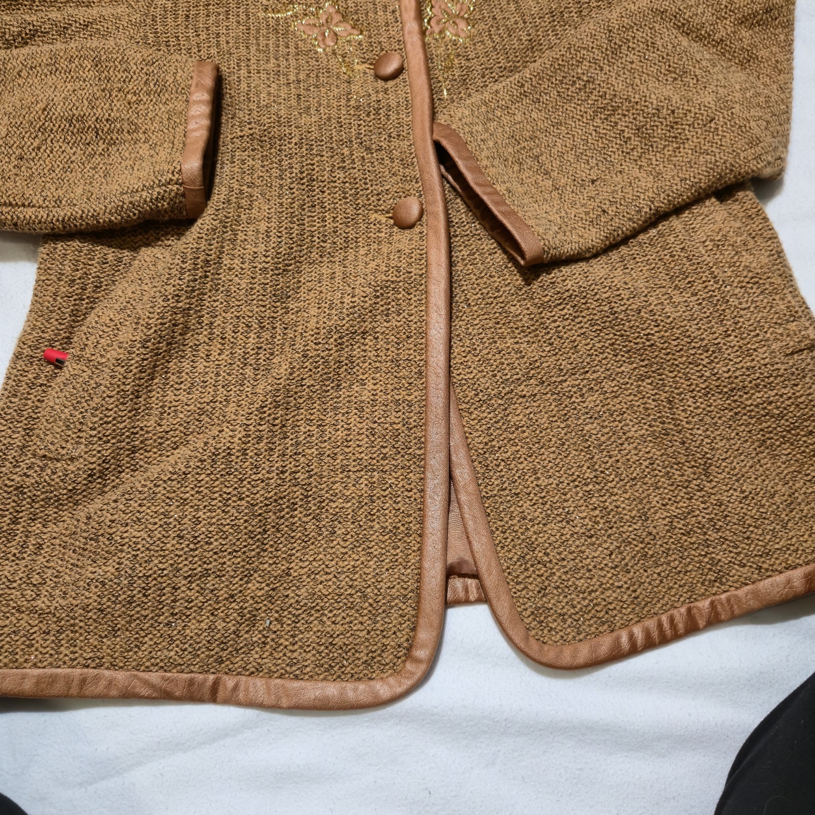 Vintage 1960s Fair Lady Striped Wool Coat XS Mod Boho Embroidered Jacket
