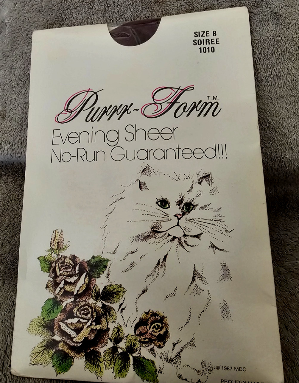 VTG „Purrr-Form” Evening Sheer Pantyhose~SZ B,Soiree 1010~No-Run