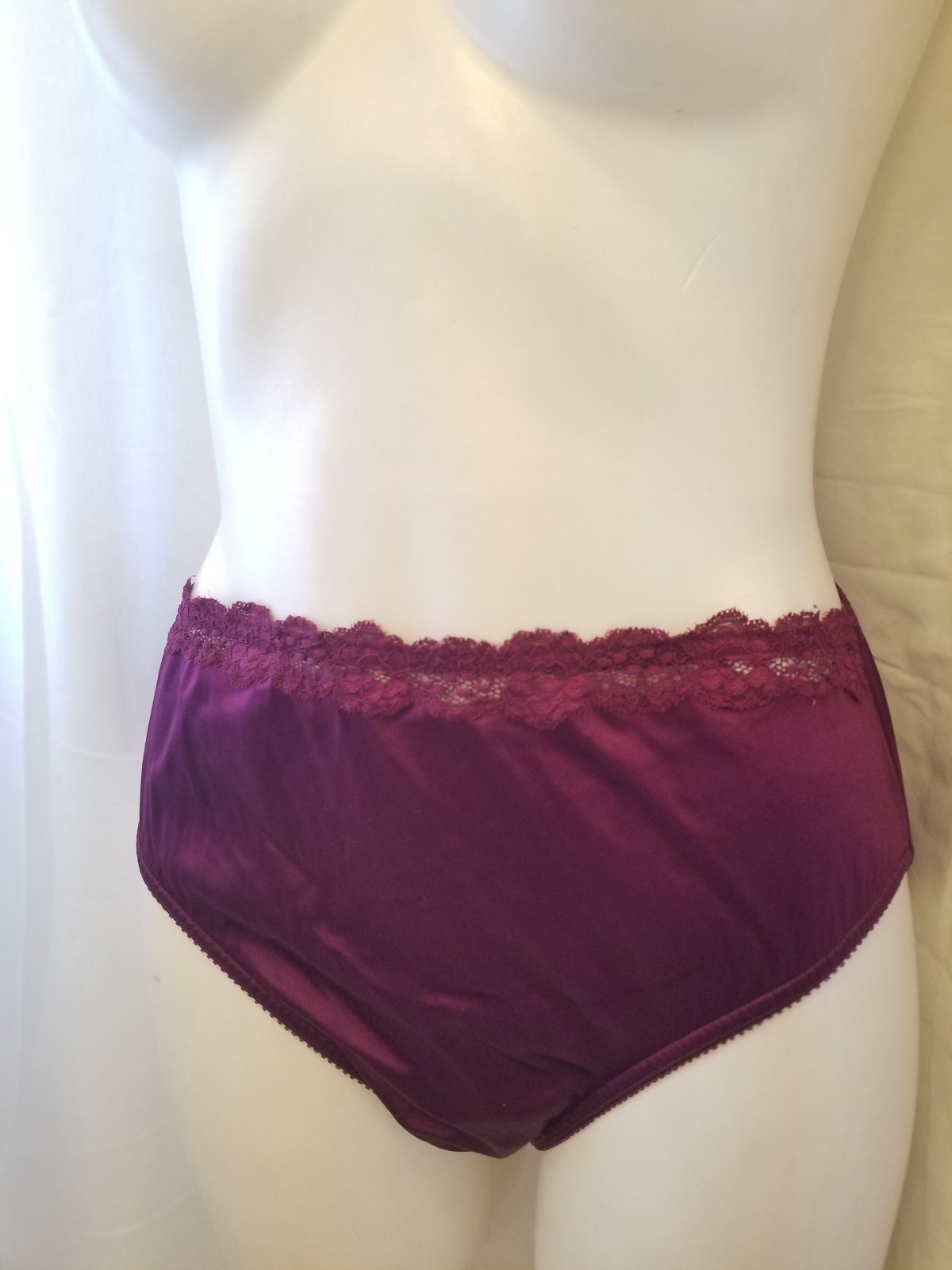 Vintage Plum Purple Second Skin Satin Brief Panty Panties L