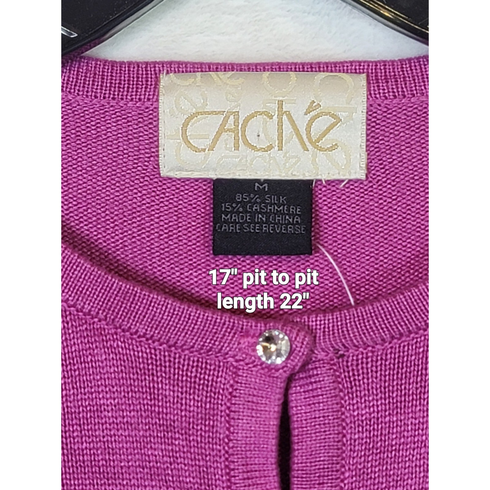 Vtg Barbiecore Pink Purple Silk Cashmere Cardigan Timeless Quiet Luxury Size M