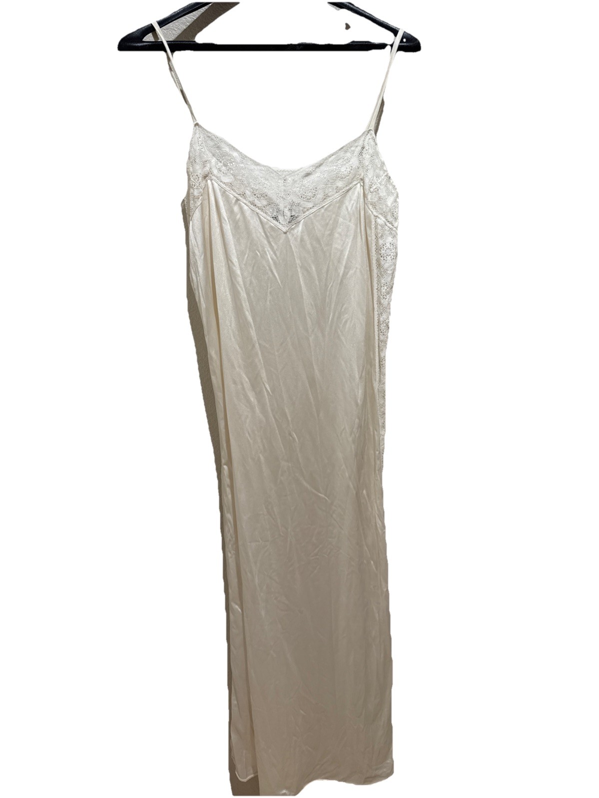 Vintage Gemma of France Ivory Lace Lingerie Dress Nightgown Peignoir Size 44 Lg