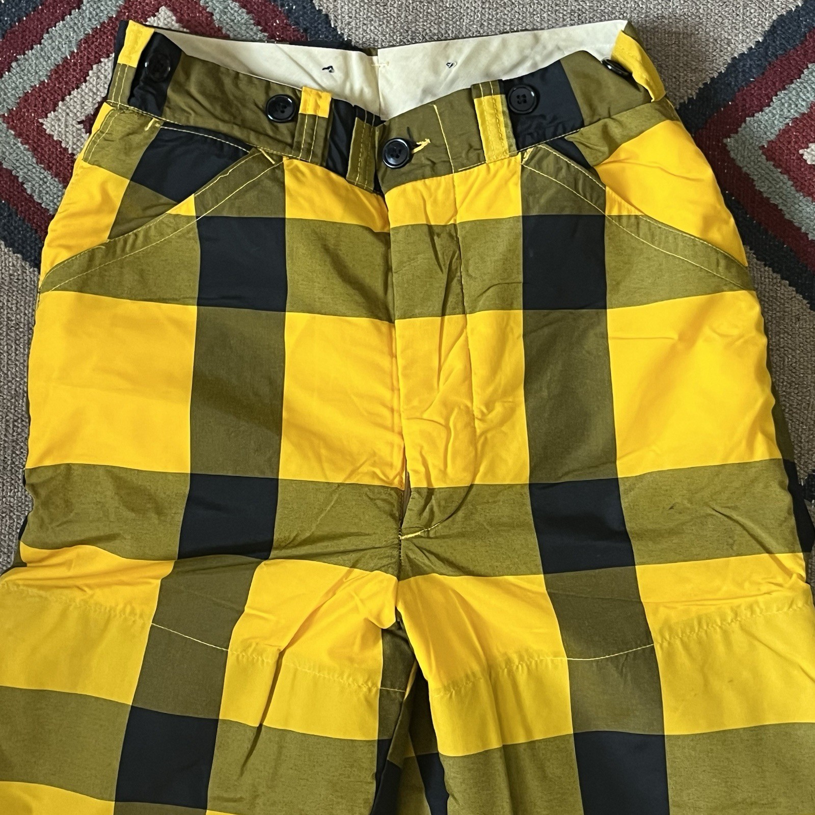 Vintage 50s JC Higgins Snow Winter Ski Pants Women’s 27×32 Yellow/Black Plaid