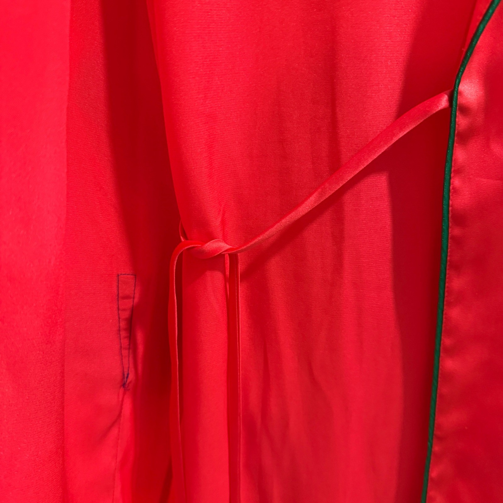 Vintage Victorias Secret Gold Label Red Purple Colorblock Satin Robe ML Long