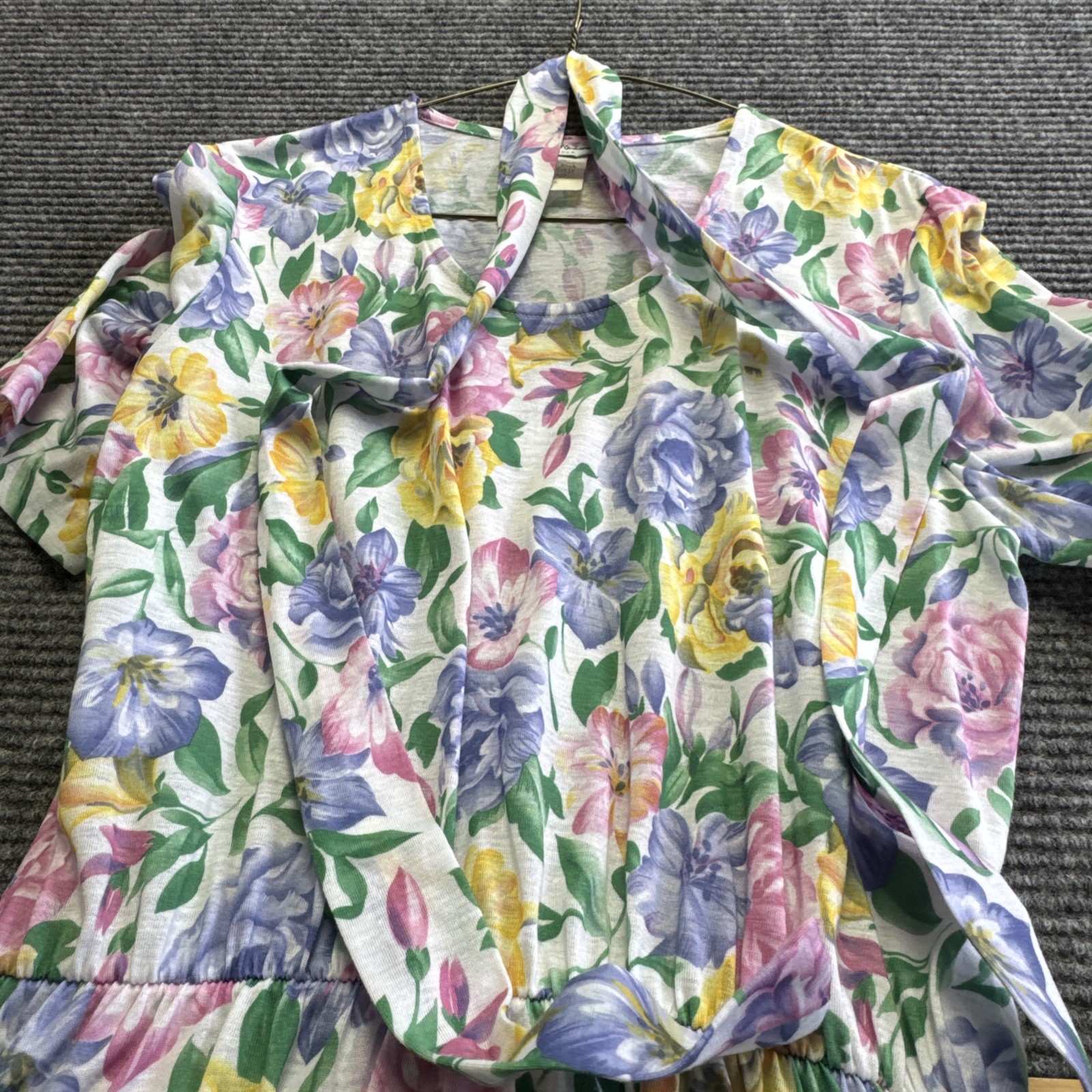 Vintage Anthony Richard’s 80’s Floral Dress Made In The USA Short Sleeve Size 14