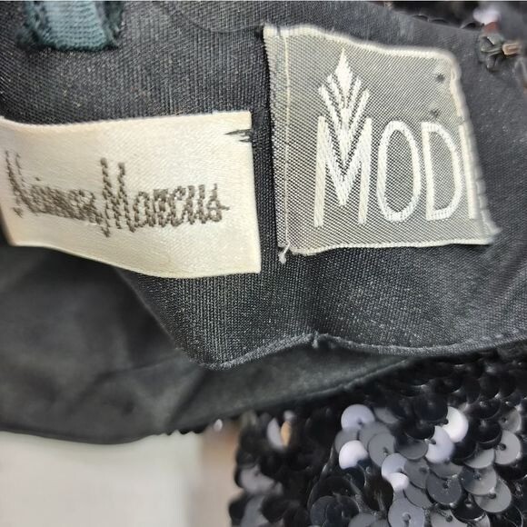 Vintage Modi for Neiman Marcus Sequined Little Black Dress Women’s 4
