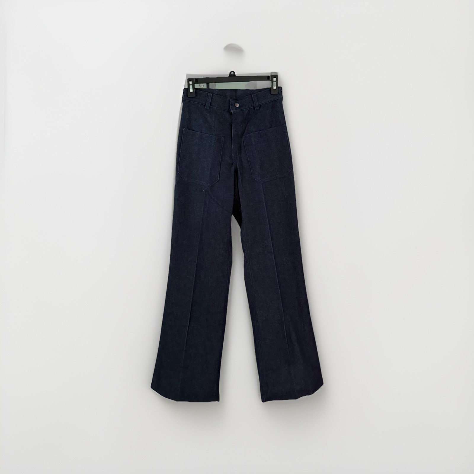 VTG 70s 80s Carolina Classic Indigo Hippy Disco Flare Wide 25×32 Denim Jeans