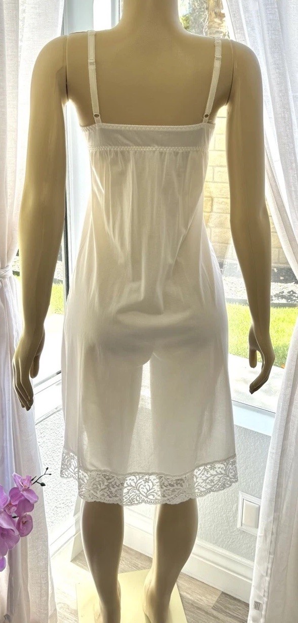 Vintage OLGA Off White Nightgown Embroidered Mesh and Lace Size 34C