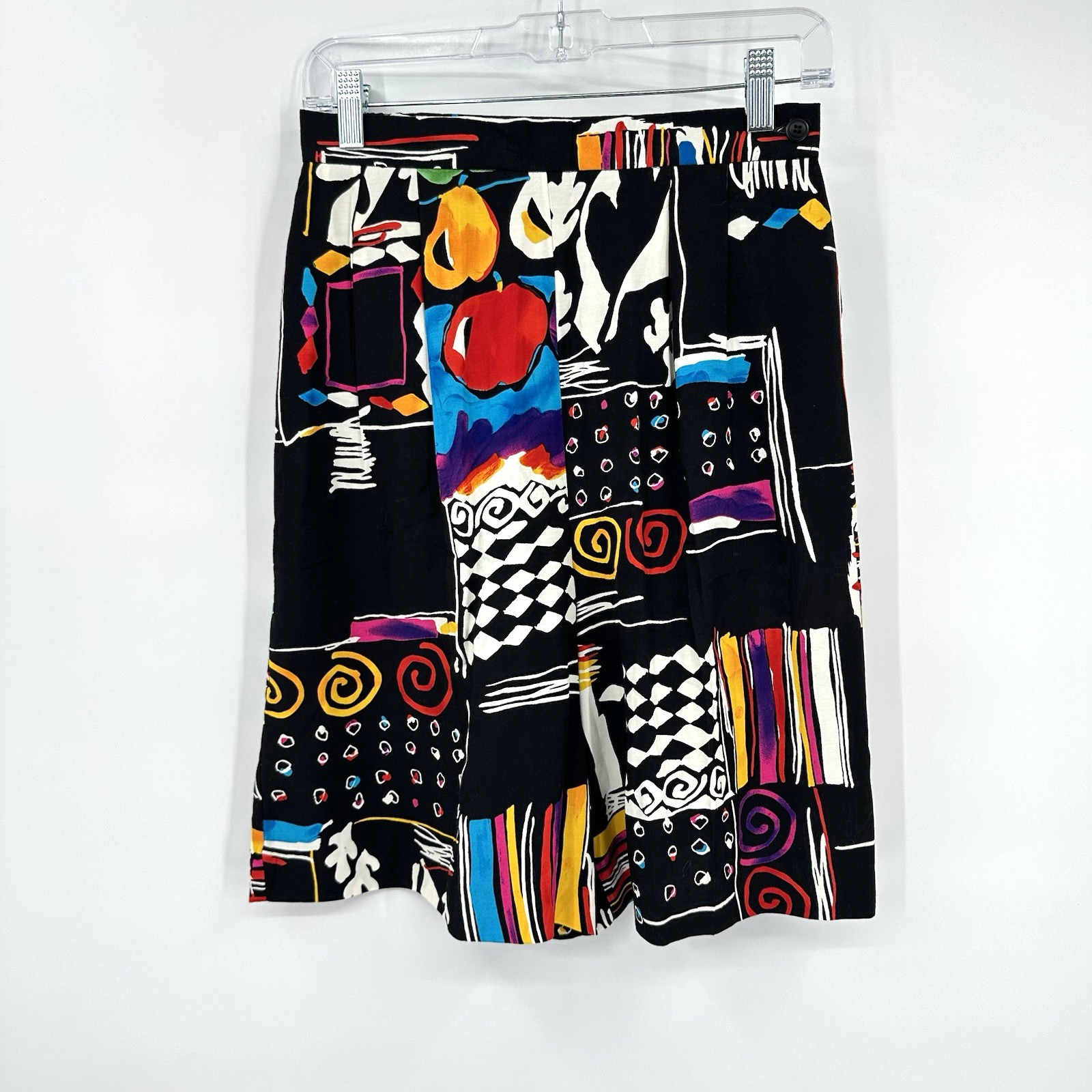 vintage 80s high waisted GRAPHIC PRINT bermuda shorts art teacher downtown girl