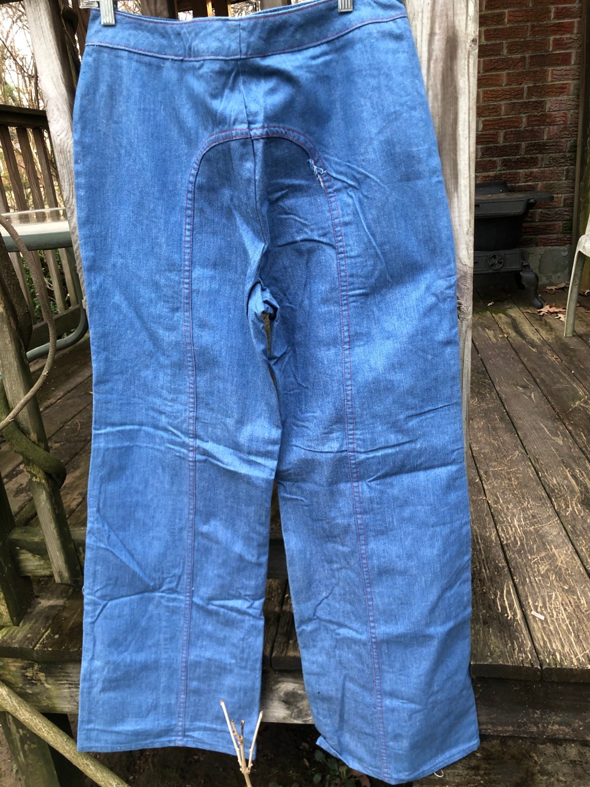 VINTAGE 70s SEARS ROEBUCK &CO HIGH WAIST WIDE LEG CREASED JEANS size 20