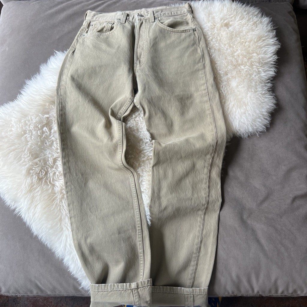 VTG Levis 501 Jeans Mens 31×34 Beige Straight Leg Button USA Made 90s