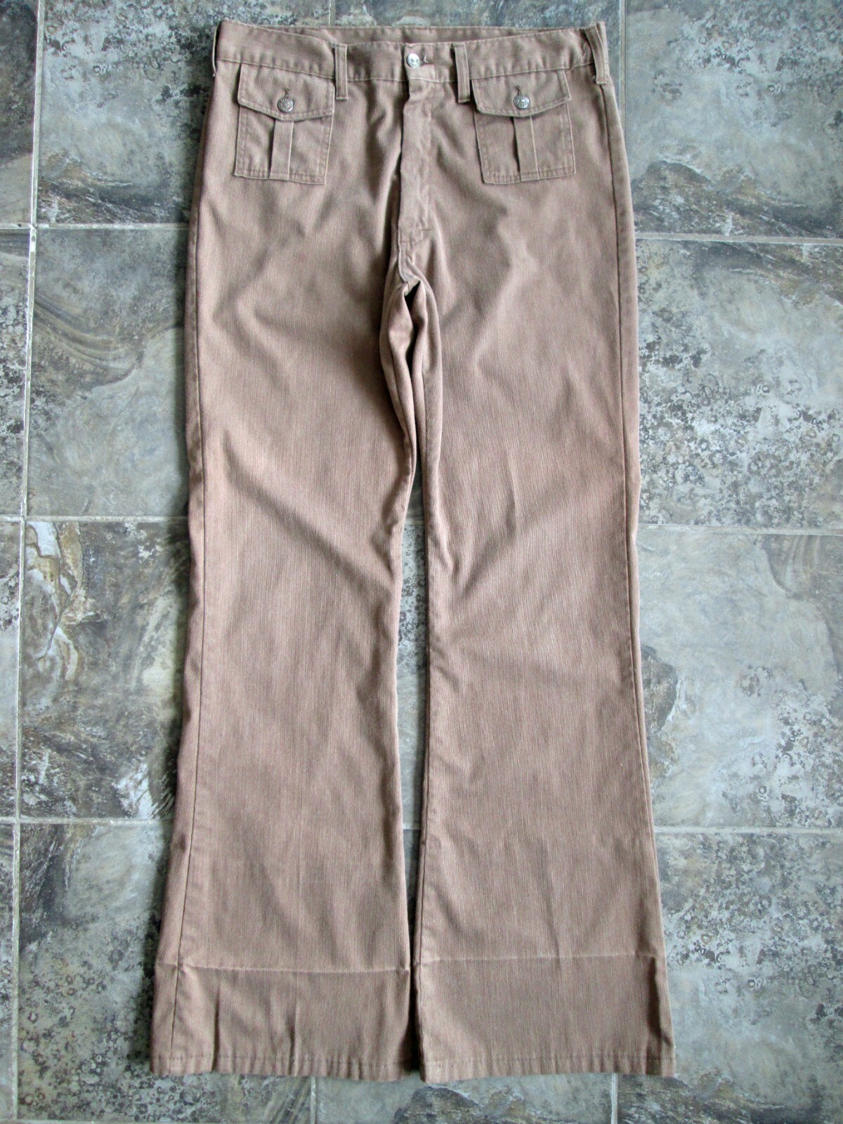 VTG Rappers Corduroy Pants 35×35 Tall Washington Mfg USA Wide Straight Leg Brown