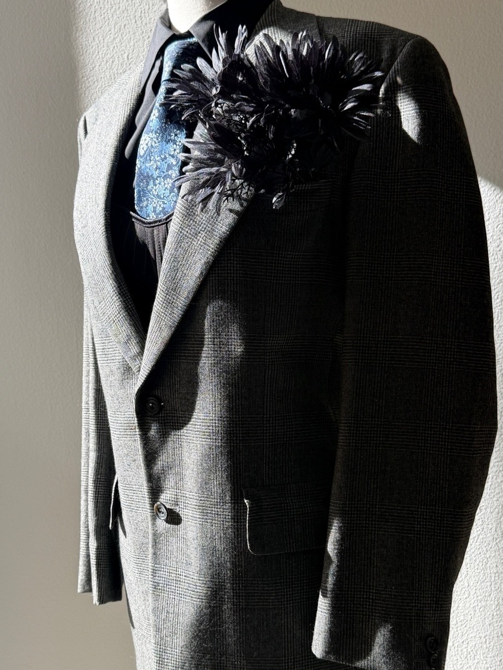 Vintage Burberry Suit Gray Glen Plaid- Classic Tailored Style