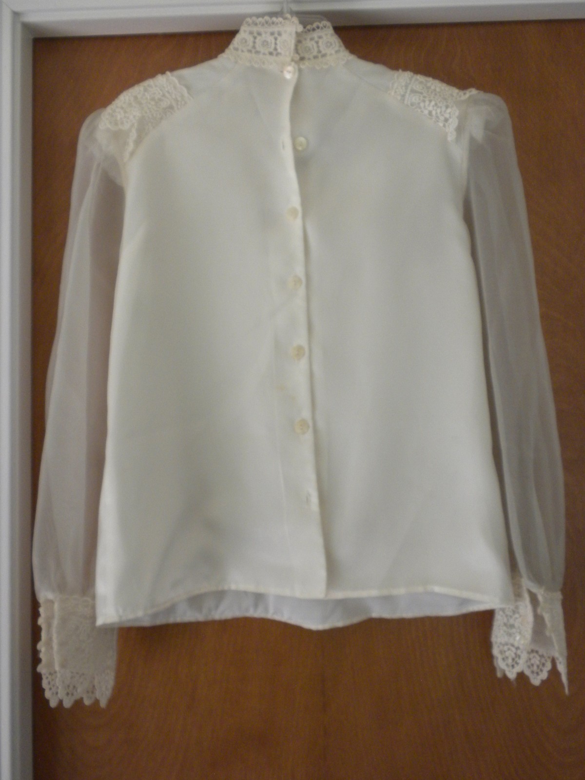 Scott McClintock Sportswear Vtg 80s Ecru Lace Victorian Blouse Prairie 10 Top