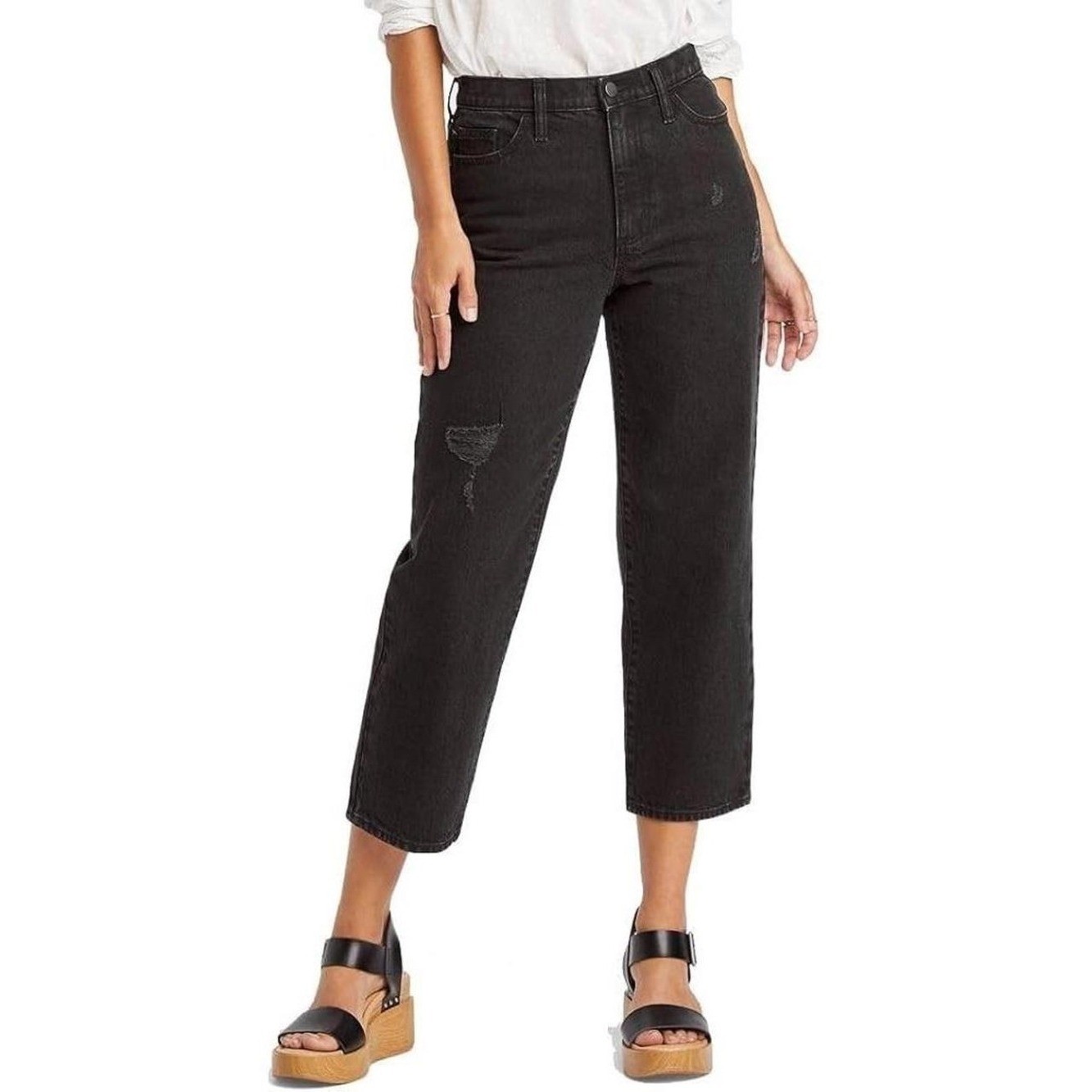 Universal Thread High-Waist vintage straight Cropped Jeans black size 10/30R