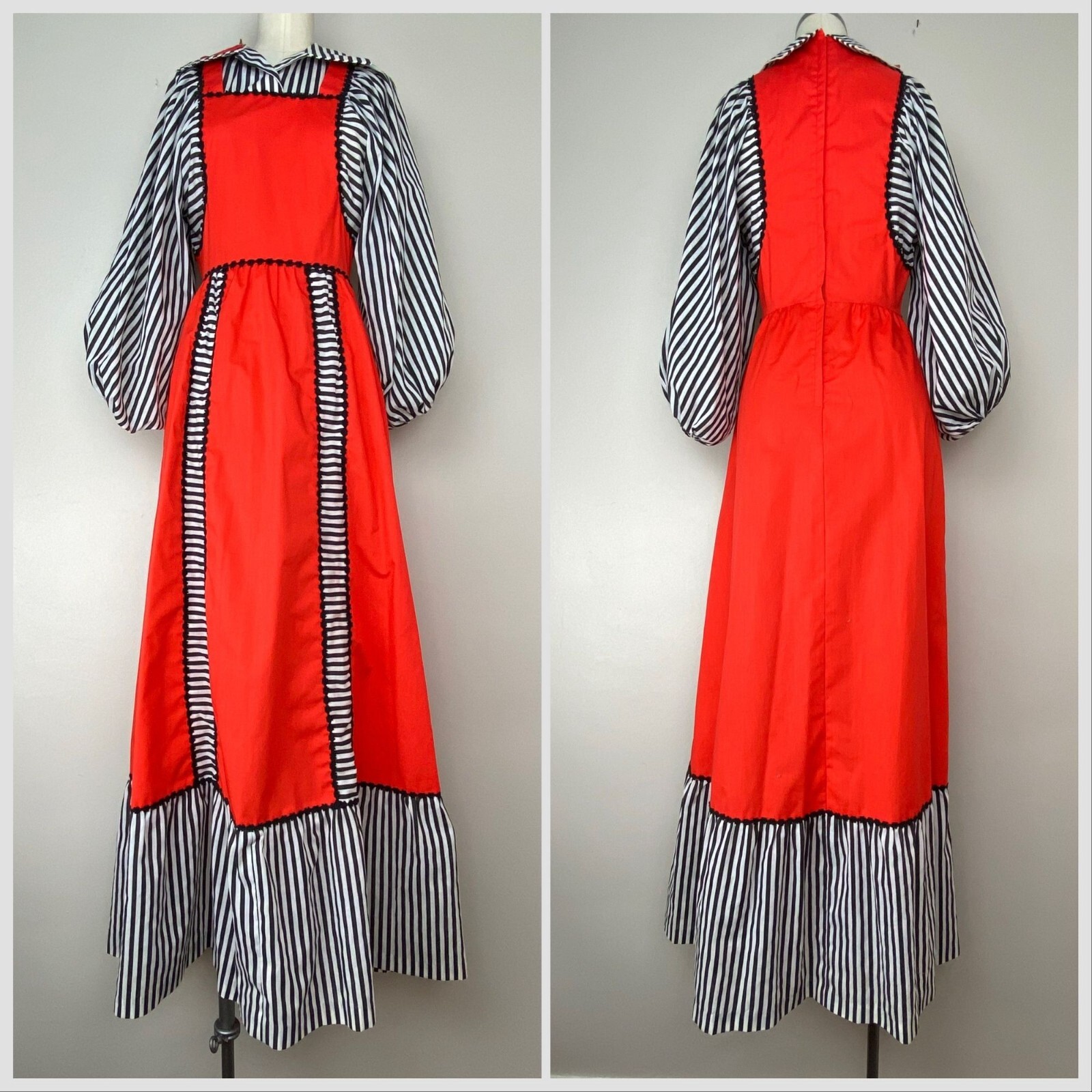 Vintage 1970s Pinafore Style Cottagecore Dress Juniors Jim n Me XS 70s Prairie