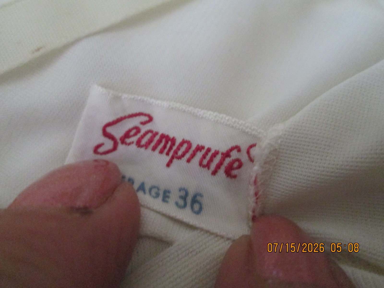 Vintage Seamprufe Full Slip ivory Size 36 Bust Embellished Cups USA lingerie