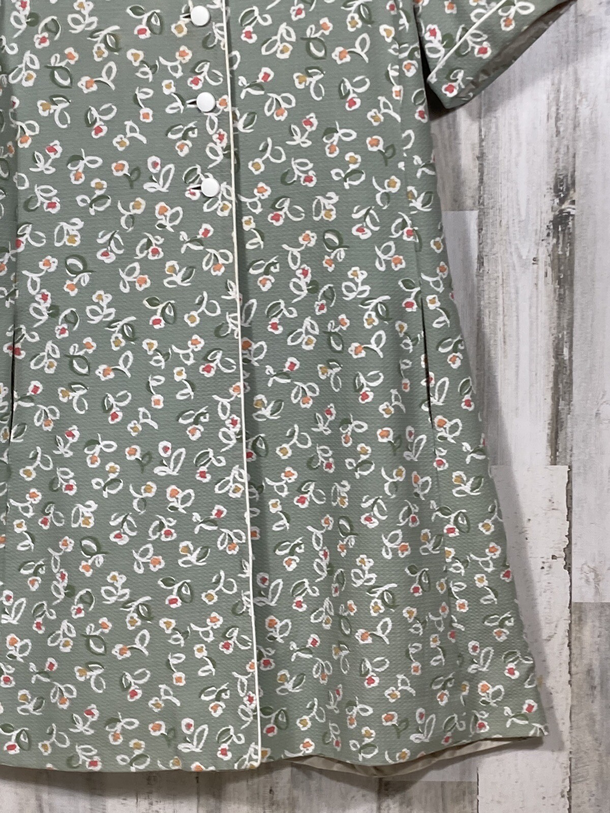 William Pearson Shift House Dress Woman XL Green Orange White Knee Length
