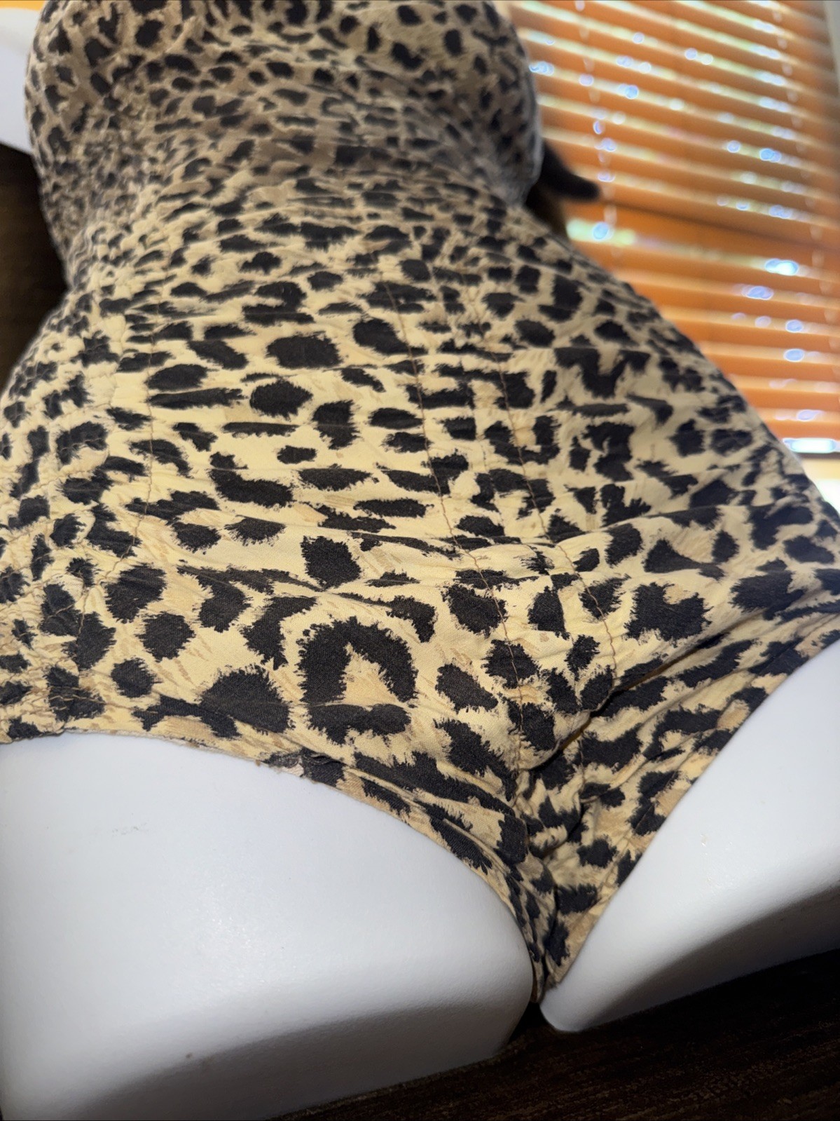 Cole of California Leopard Print Swimsuit Bathing Suit Booty Shorts Pin Up 2103