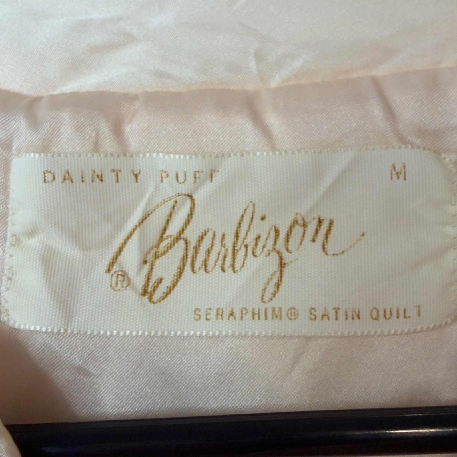 Barbizon Vintage Pink Quilted Bed Jacket Size M Dainty Puff Seraphim Satin Quilt