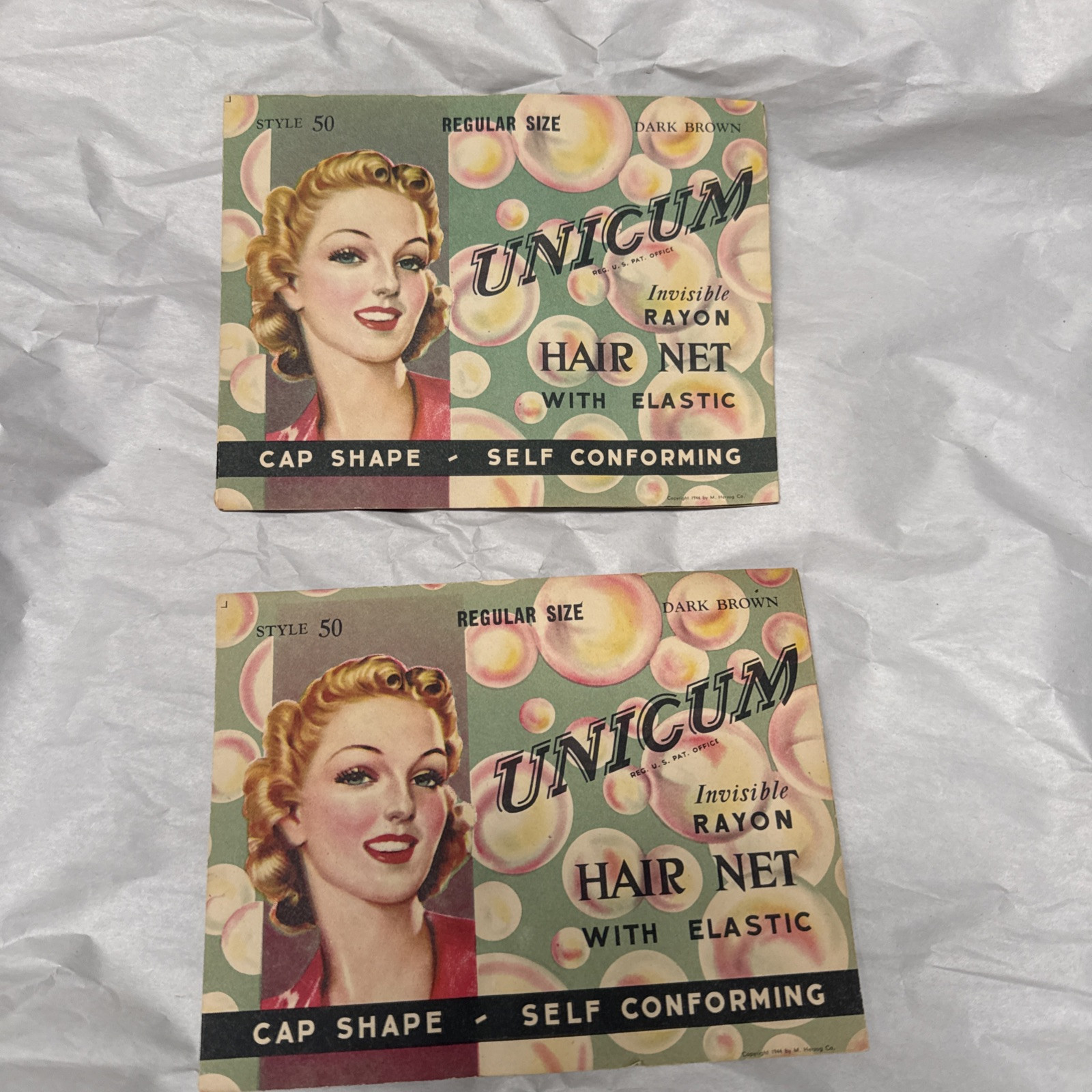 VTG – Hair Net, Very Rare, UNICUM, invisible Rayon With Elastic Lot Of 2 CS