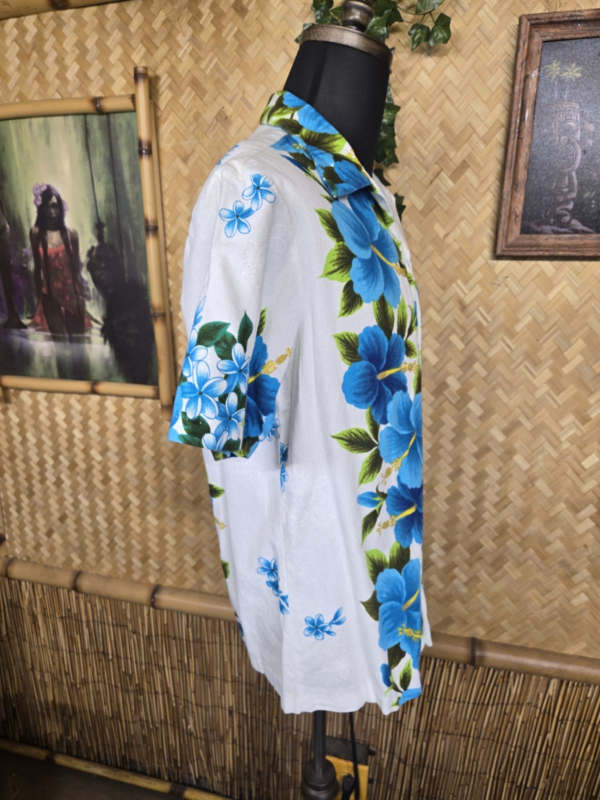 Vintage Ui-maikai Hawaiian Barkcloth Honeymoon Aloha Dress & Shirt Set w1257