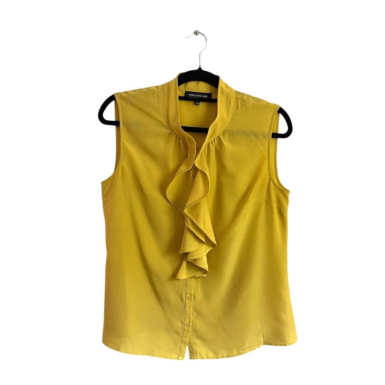 Jones New York Yellow Ruffle Tank Top: Y2K, 2000s