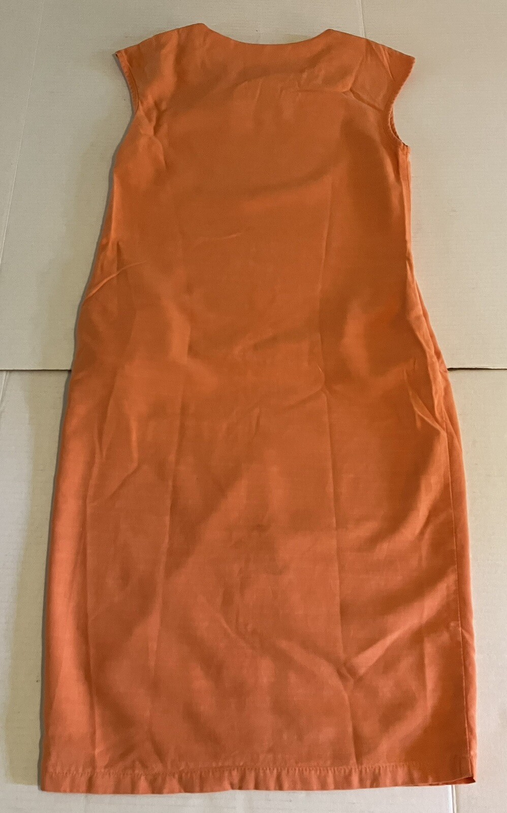 Women’s Dress Orange Sleeveless Size S Pockets Middle Slit Vintage