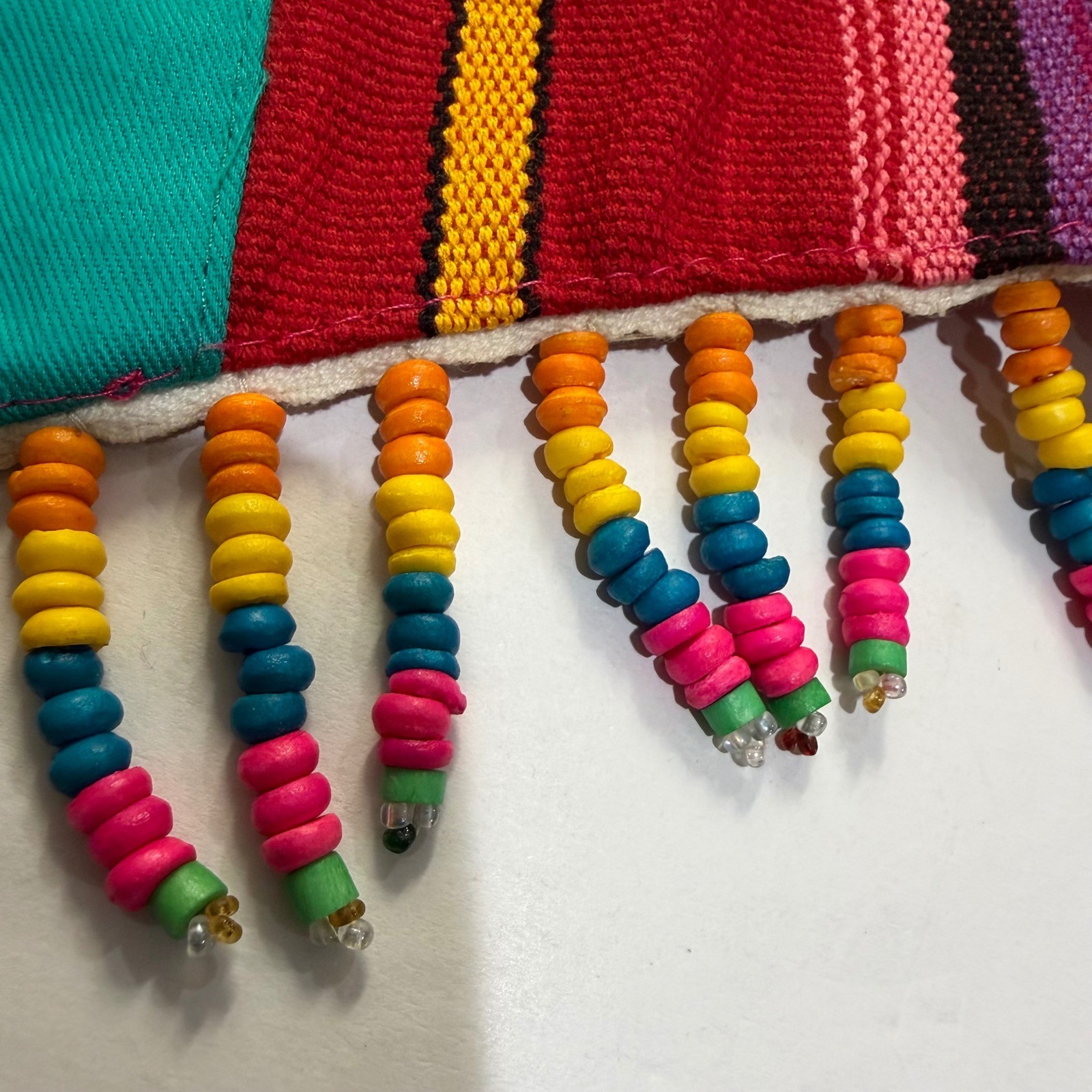 Starfire Vintage 2pc Vest Skirt Set Pink Rainbow Striped Beaded Fringe USA 8 10