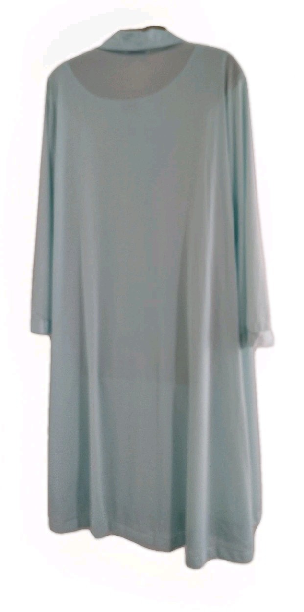 Vintage Vanity Fair Nylon Peignor Set Size XL Icy Aqua Robe Nightgown