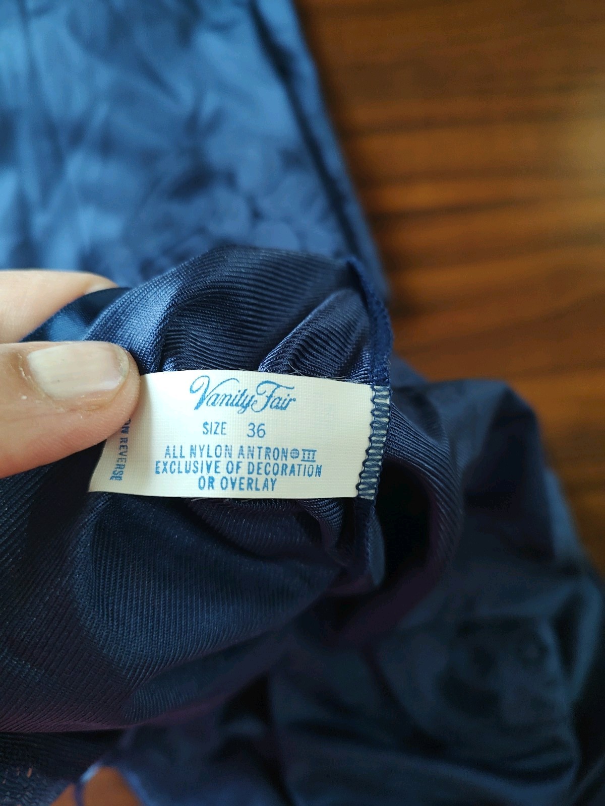Vintage Vanity Fair Navy Slip And Camisole Size 36 Small Lace Dupont Nylon