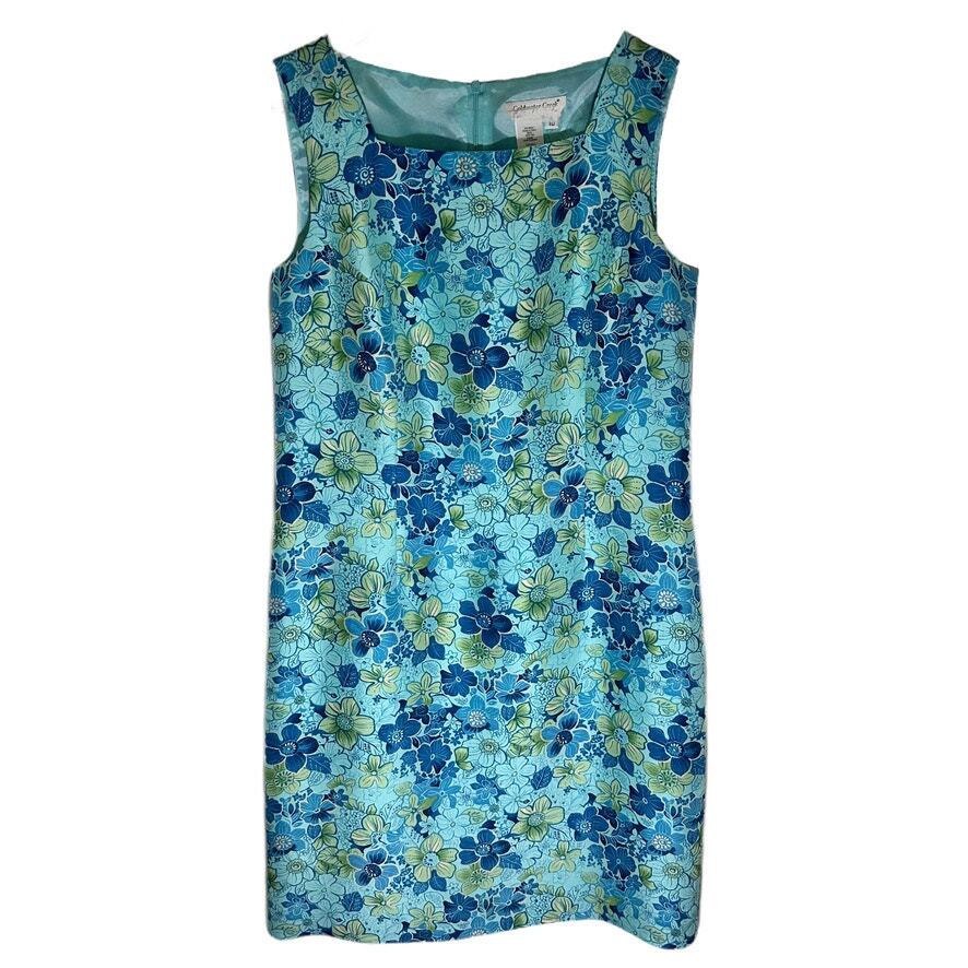 Coldwater Creek Vintage Blue Floral Midi Dress