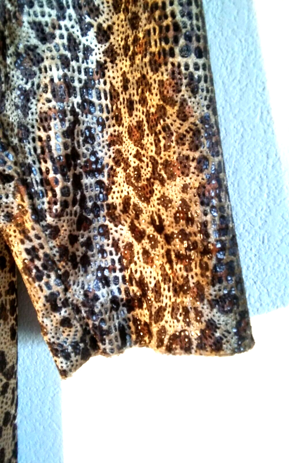 Ruth Norman Vintage Size S Leopard Caftan Housecoat Loungewear Robe zip tassle