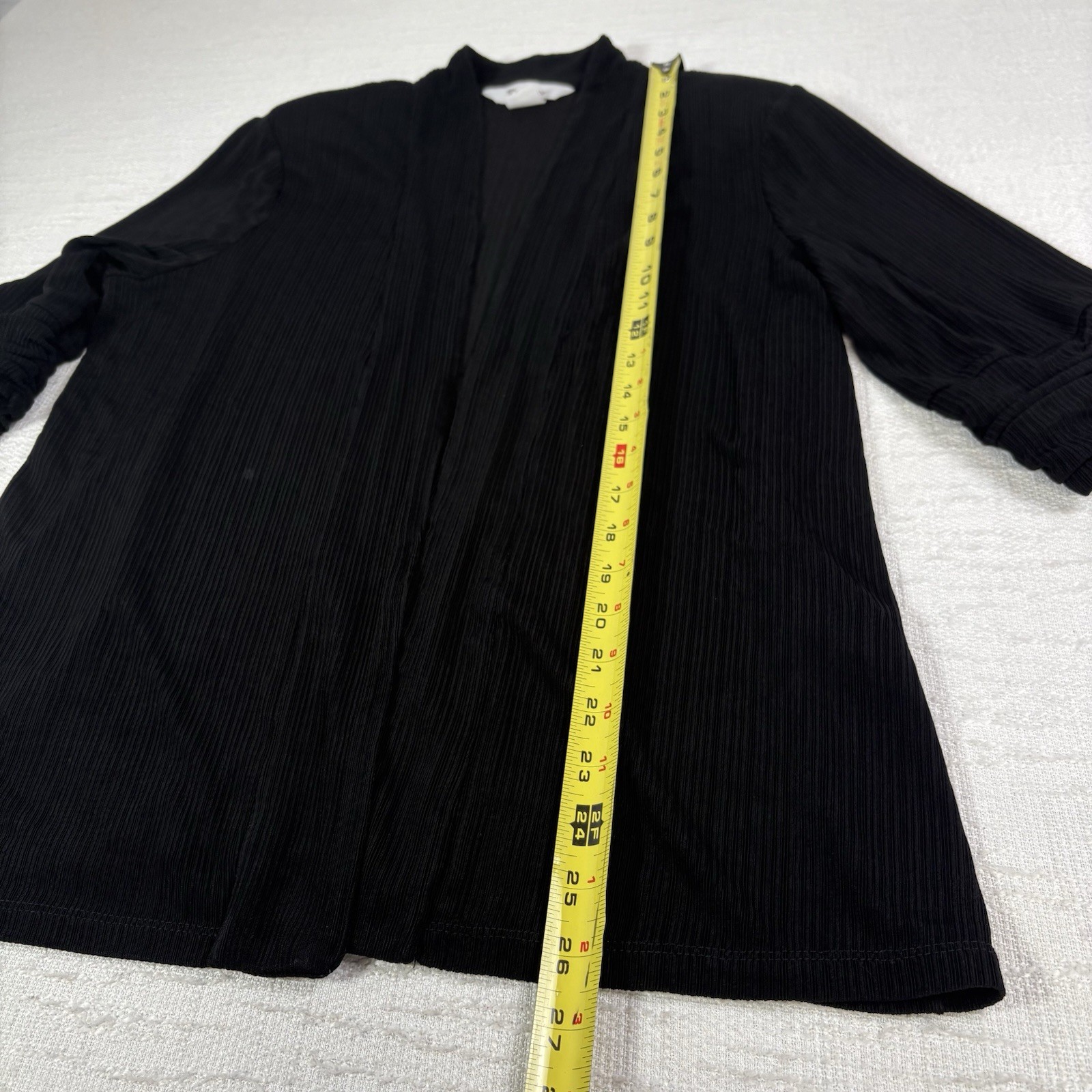 Vintage TanJay 3-Piece Set Black Ribbed Skirt Top Jacket Size S/P Beaded Neck