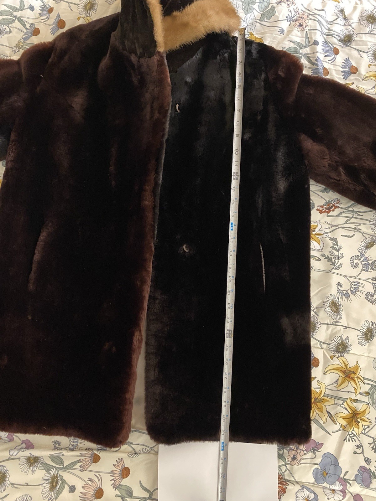 Vintage Nelson Royal Star Mouton Lamb Fur Stroller Mahogany Brown FLA Fox Mink