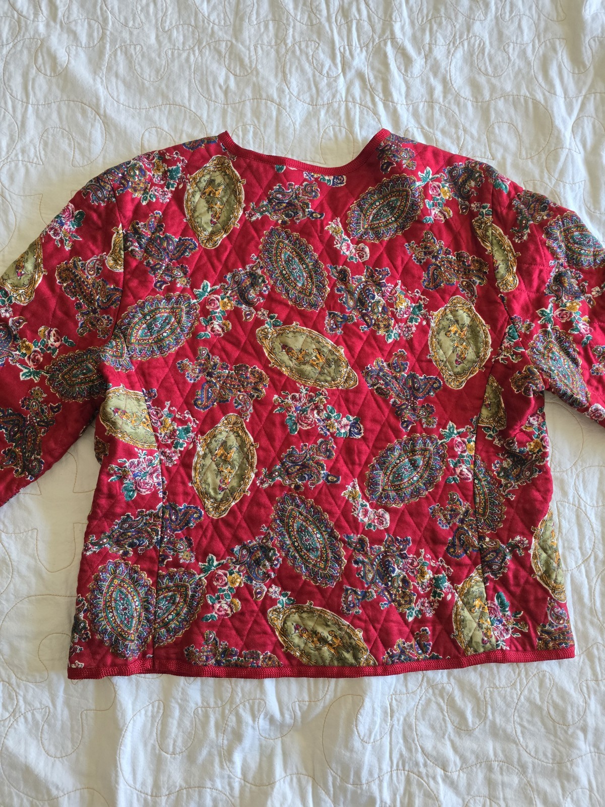 Vintage Galinda Wang Le Chine Classic Floral Hunting Jacket Womens Large 80s 90s