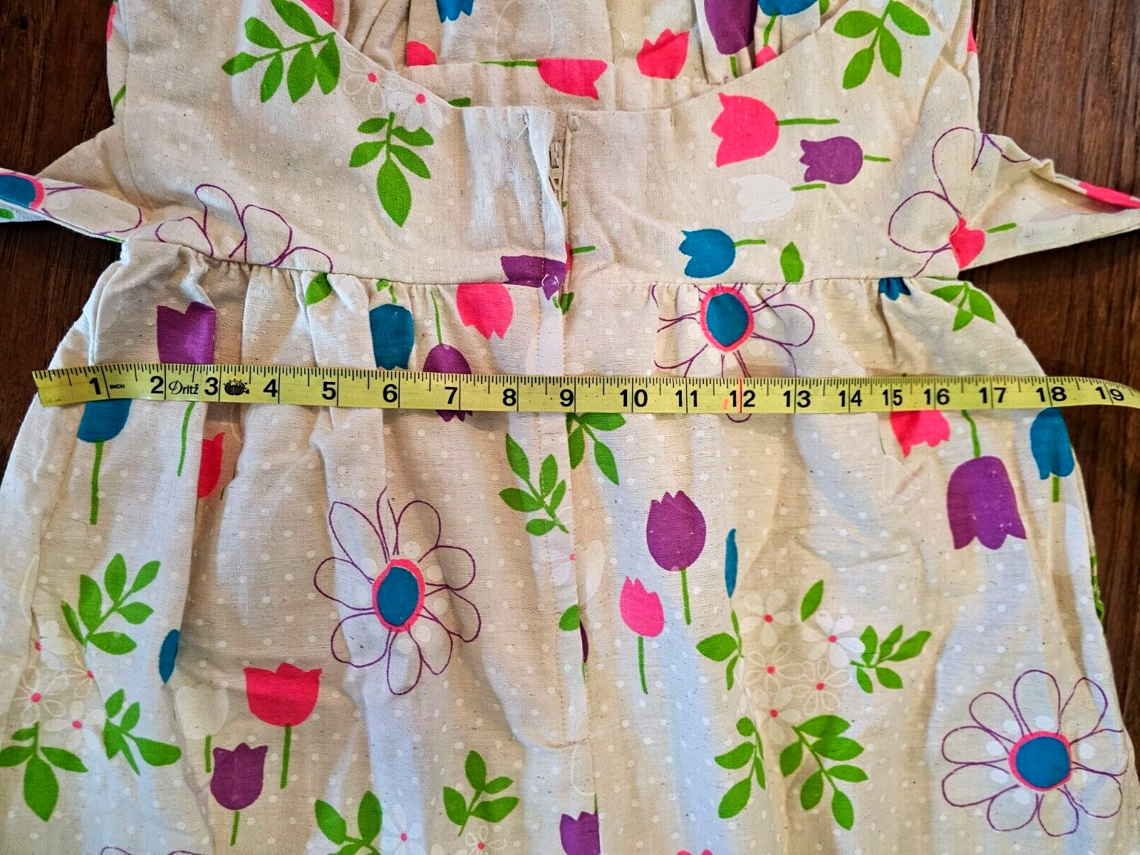 Vintage 70s Maxi Dress Small Floral Print Halter Neck Pink Orange Blue