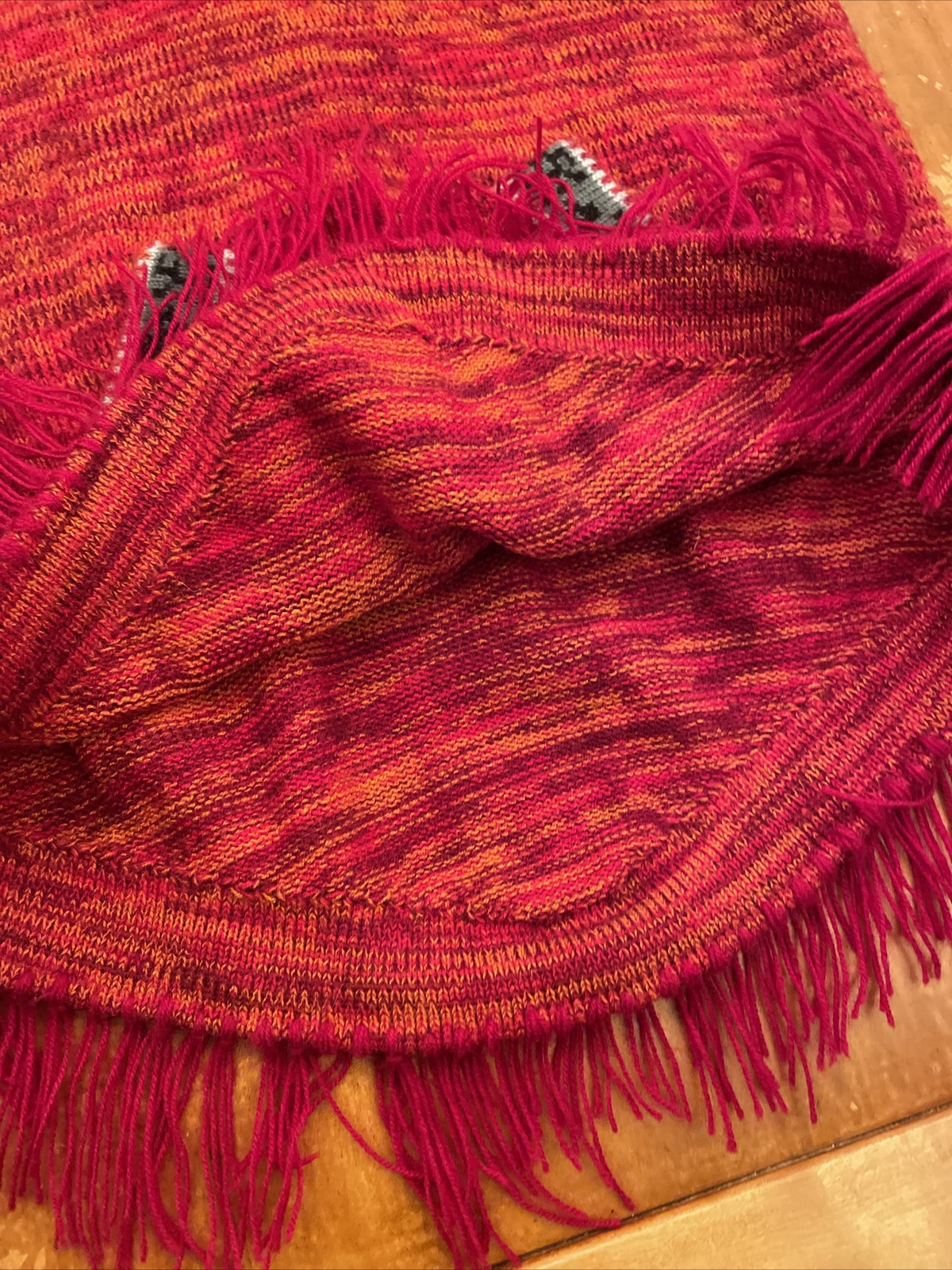 VTG SIGNATURE IMPORTS Bolivia Alpaca Wool Hooded Festival BOHO Sweater Womens L